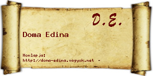 Doma Edina névjegykártya